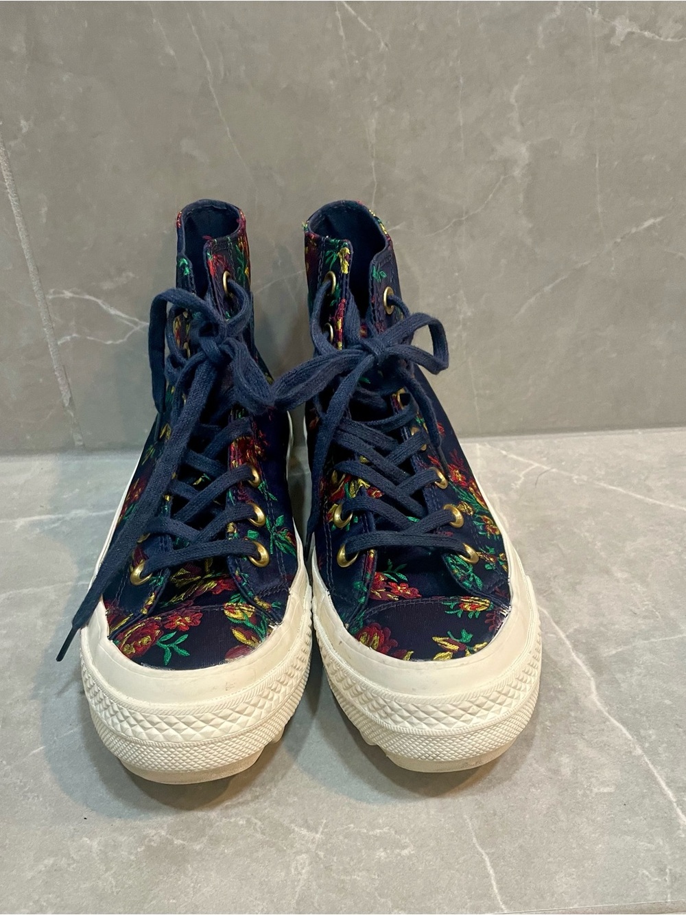 Converse Chuck Taylor All Star Obsidian Floral High-Top Platform Sneakers Size 6 - Picture 2 of 9